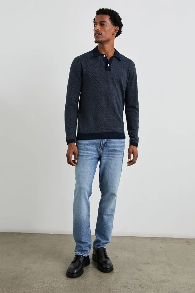 Rails Sweaters Men GREENWICH SWEATER Navy Broquade