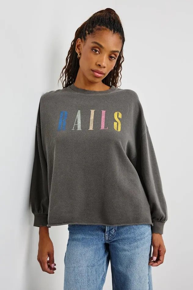 Rails Sweaters Women RAILS SIGNATURE SWEATSHIRT Vintage Black