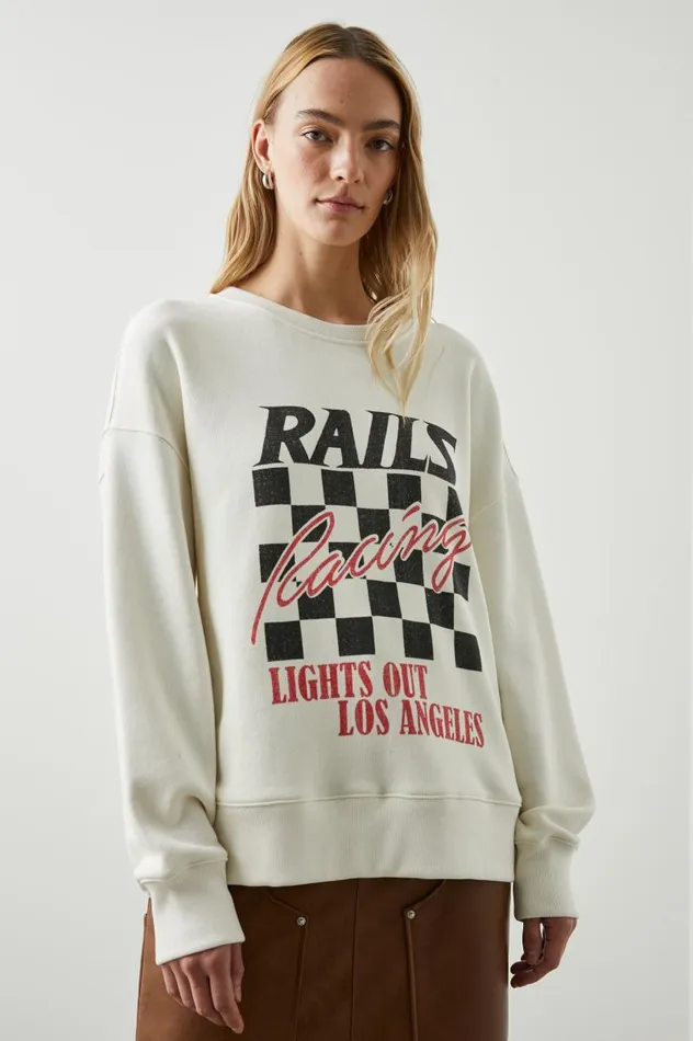 Rails Sweaters Women RELAXED CREW SWEATSHIRT Ivory Rails Racing