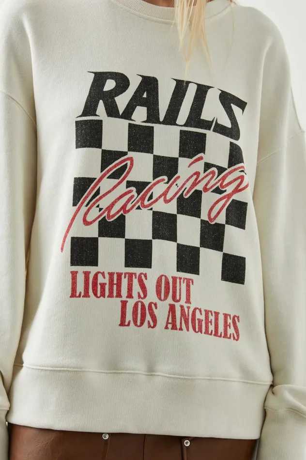 Rails Sweaters Women RELAXED CREW SWEATSHIRT Ivory Rails Racing