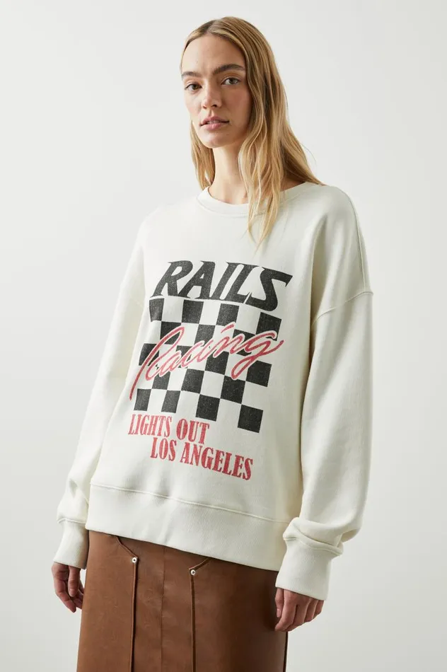 Rails Sweaters Women RELAXED CREW SWEATSHIRT Ivory Rails Racing