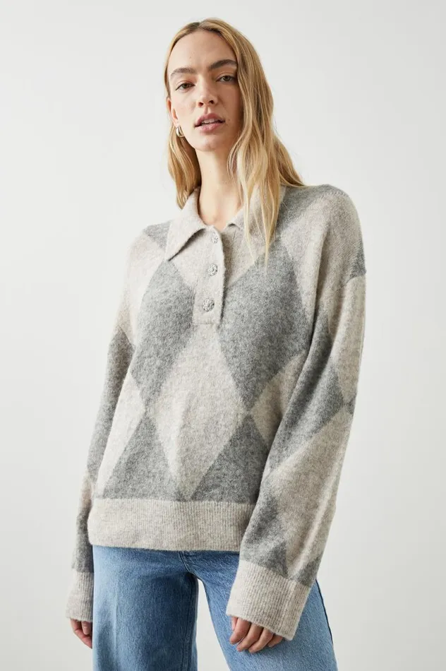 Rails Sweaters Women SKYE SWEATER Heather Argyle