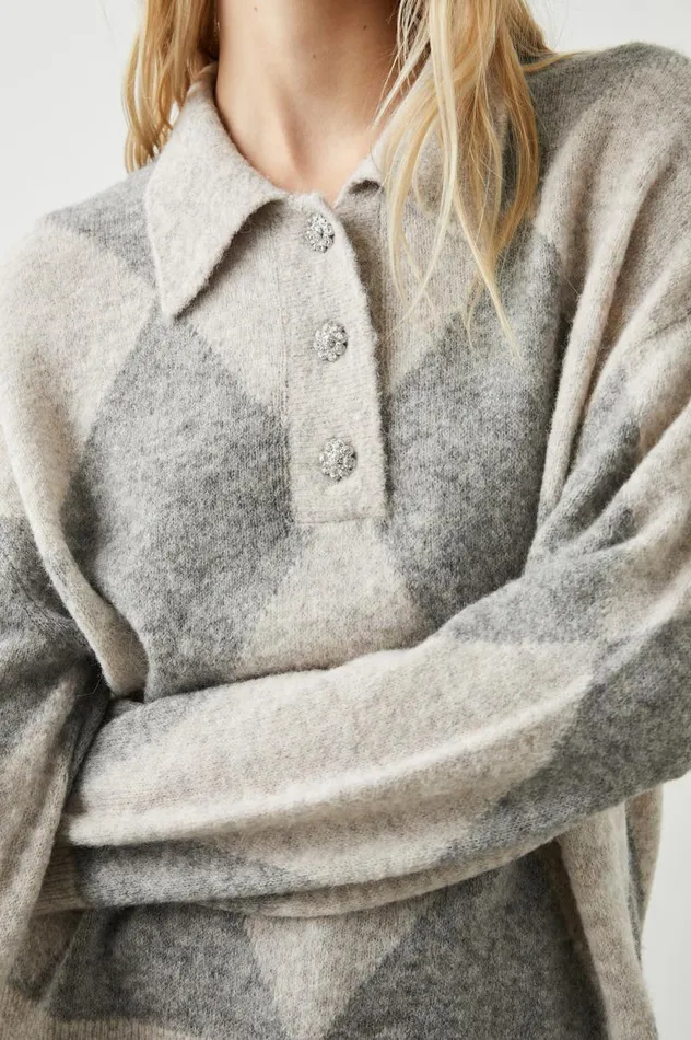 Rails Sweaters Women SKYE SWEATER Heather Argyle