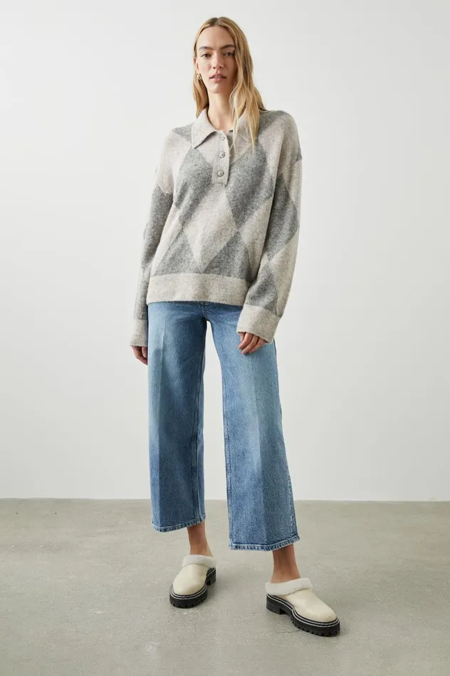 Rails Sweaters Women SKYE SWEATER Heather Argyle