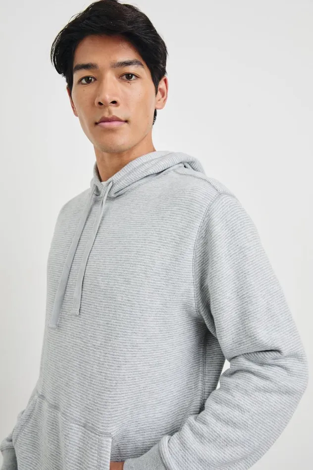 Rails Sweatshirts and Hoodies Men CALVIN HOODIE Heather Cream Stripe