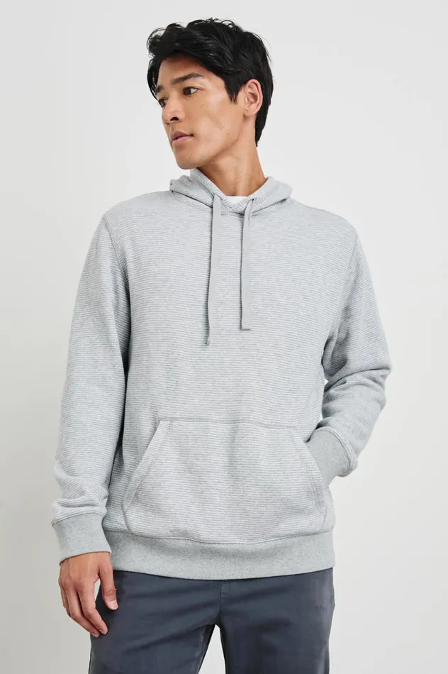 Rails Sweatshirts and Hoodies Men CALVIN HOODIE Heather Cream Stripe