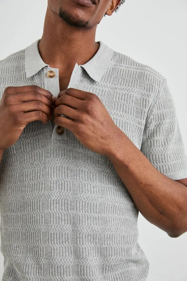 Rails TShirts and Thermals Men NATHAN POLO SHIRT Concrete Melange