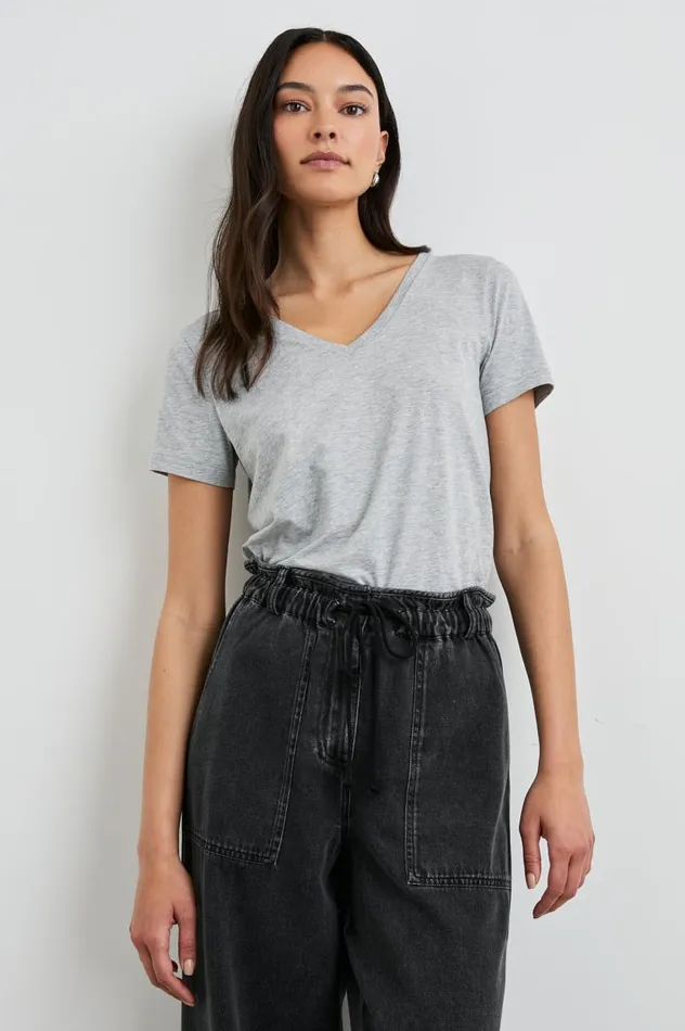 Rails Tees and Tanks Women CLASSIC V NECK TSHIRT Heather Grey