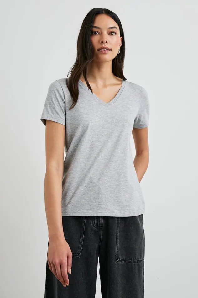Rails Tees and Tanks Women CLASSIC V NECK TSHIRT Heather Grey