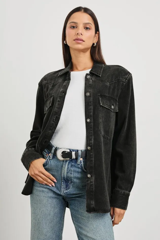 Rails Tops Women AUGUST SHIRT JACKET Faded Black