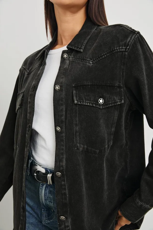 Rails Tops Women AUGUST SHIRT JACKET Faded Black