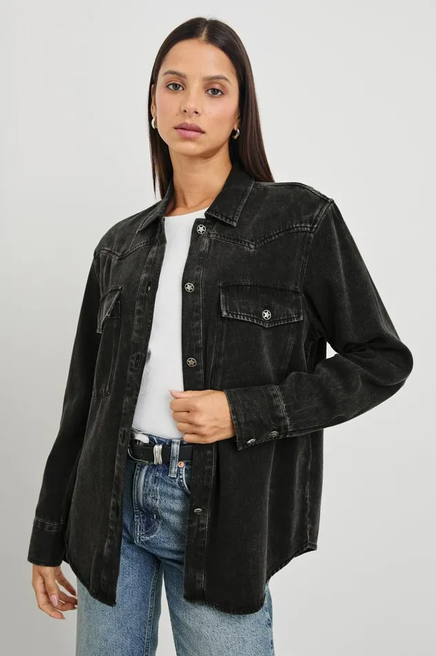 Rails Tops Women AUGUST SHIRT JACKET Faded Black