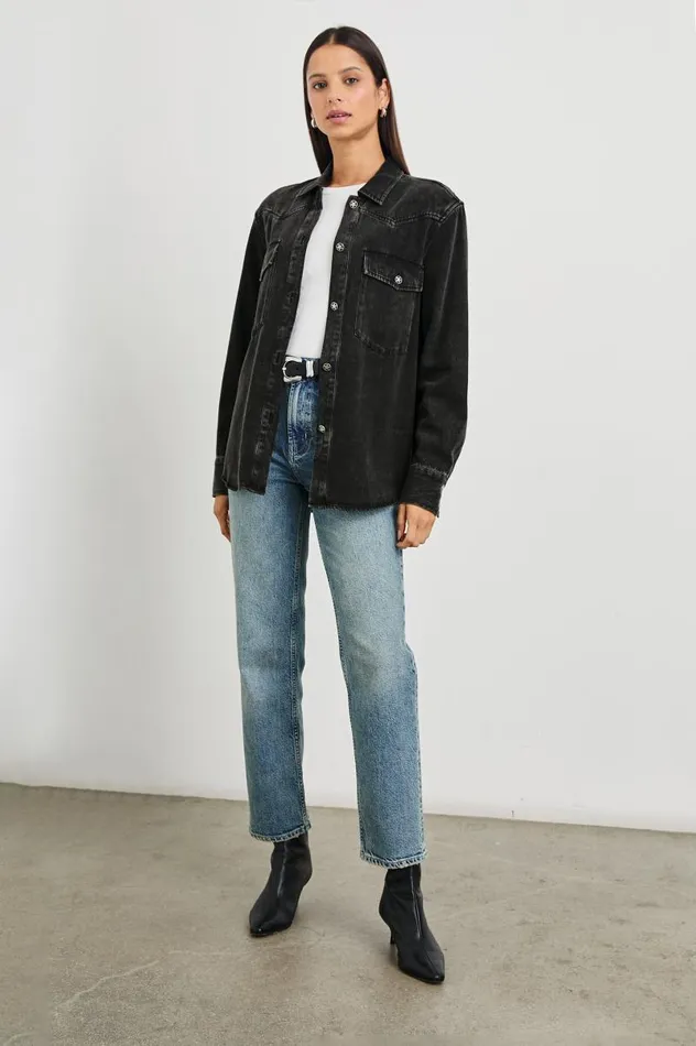 Rails Tops Women AUGUST SHIRT JACKET Faded Black
