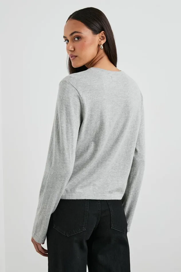 Rails Tops Women COTTON CASHMERE LONG SLEEVE TEE Heather Grey