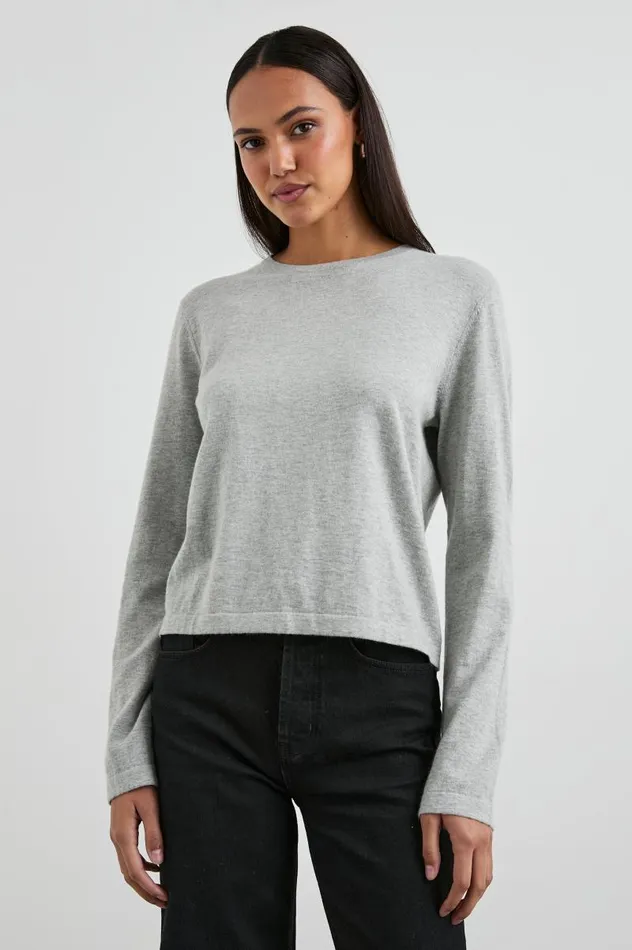 Rails Tops Women COTTON CASHMERE LONG SLEEVE TEE Heather Grey
