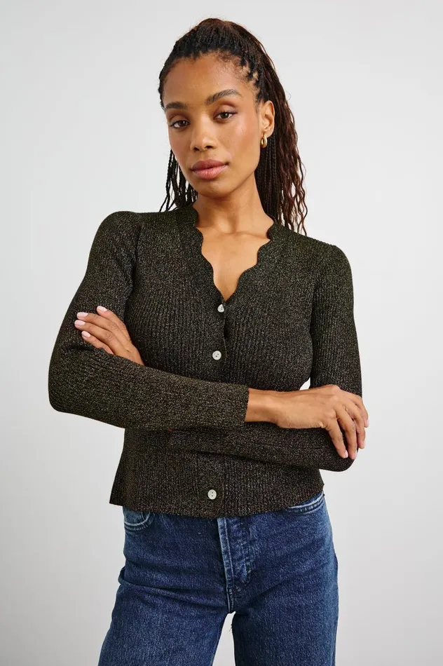 Rails Tops Women DITA CARDIGAN Gold Lurex