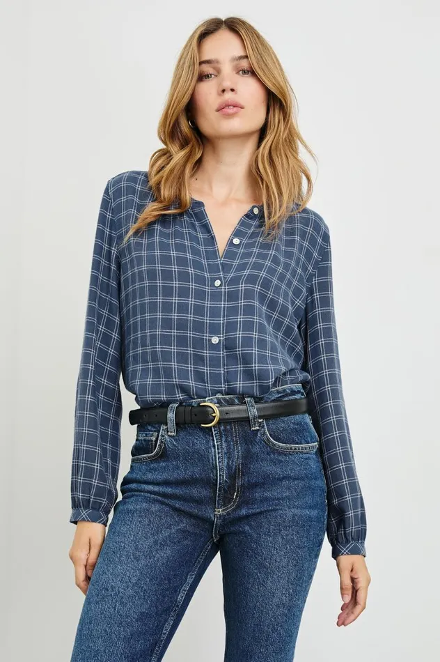 Rails Tops Women ELOISE SHIRT Indigo Ivory Plaid