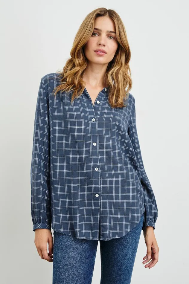 Rails Tops Women ELOISE SHIRT Indigo Ivory Plaid