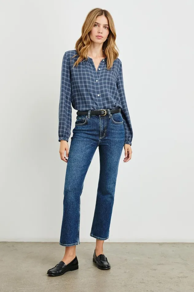 Rails Tops Women ELOISE SHIRT Indigo Ivory Plaid