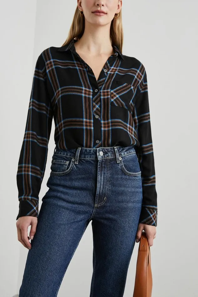 Rails Tops Women HUNTER SHIRT Cobalt Chestnut