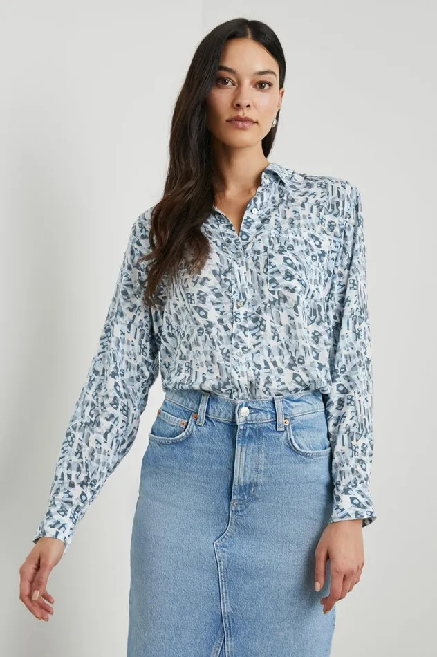 Rails Tops Women JOSEPHINE SHIRT Blue Abstract