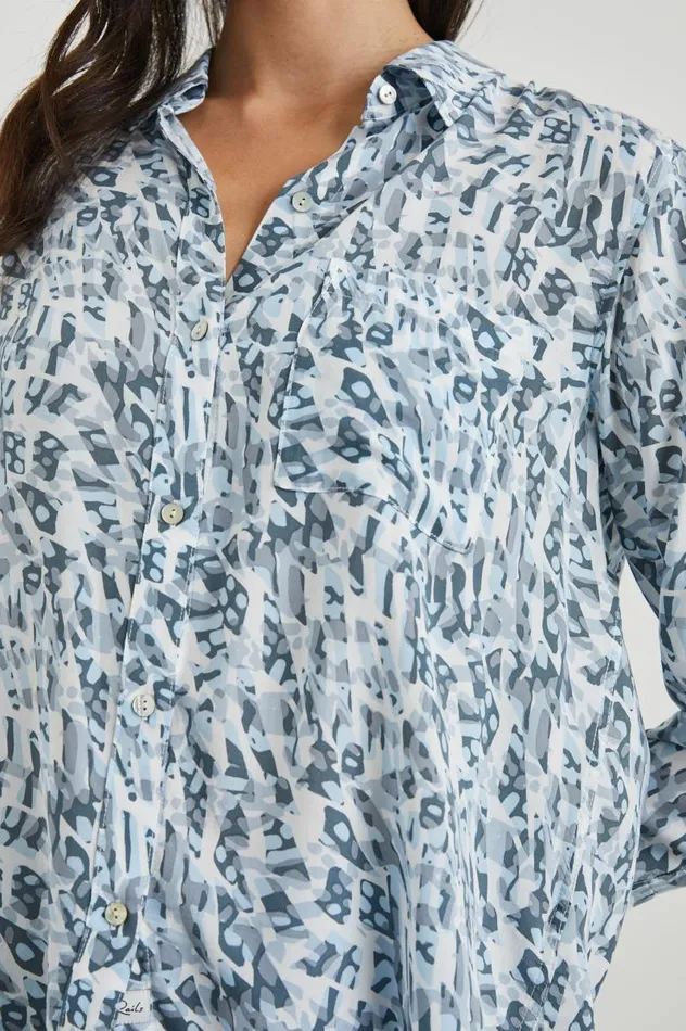 Rails Tops Women JOSEPHINE SHIRT Blue Abstract