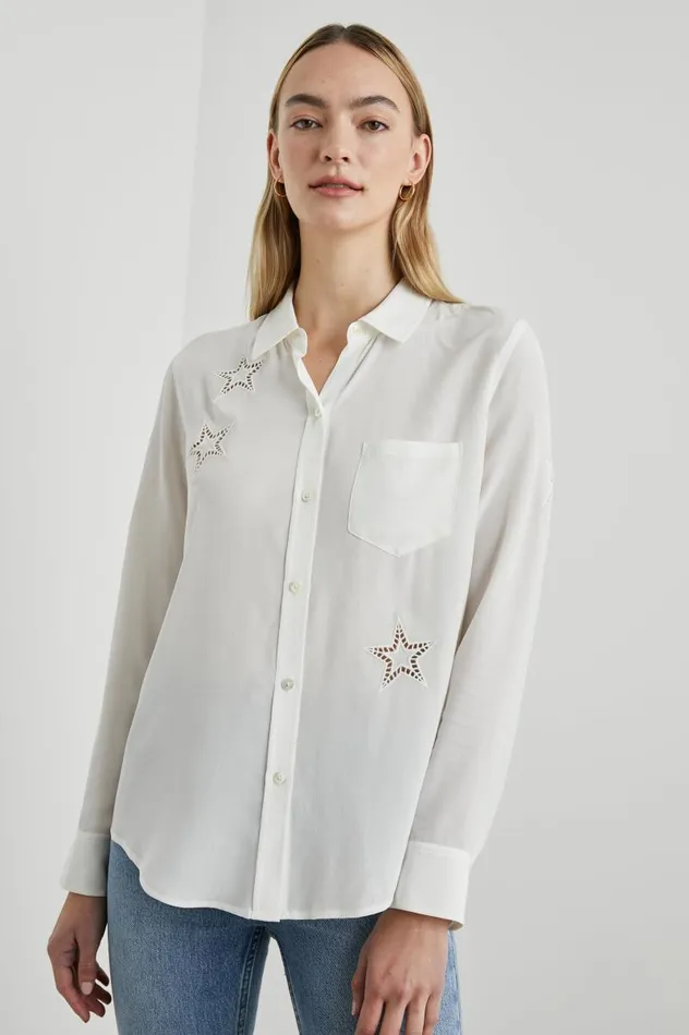 Rails Tops Women KATE SHIRT Ivory Eyelet Stars