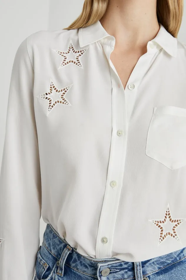 Rails Tops Women KATE SHIRT Ivory Eyelet Stars