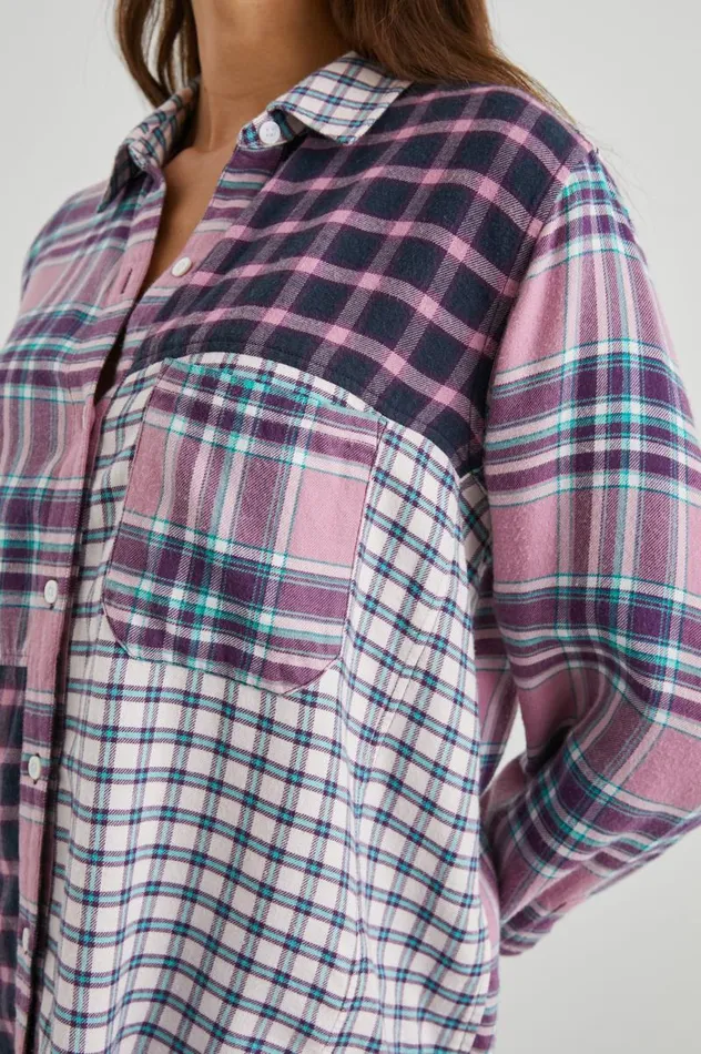 Rails Tops Women LAKIN SHIRT Rose Agave Mixed Plaid