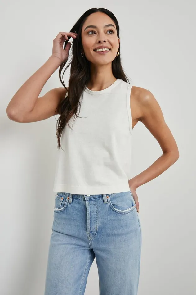 Rails Tops Women THE BOXY TANK Porcelain