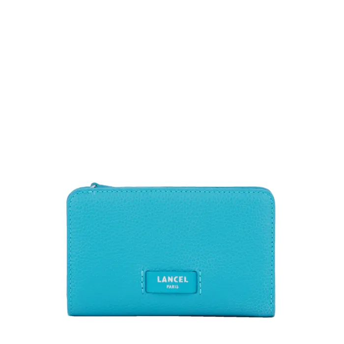 Rectangular Zip Compact Wallet Ocean Blue Women Lancel Wallet