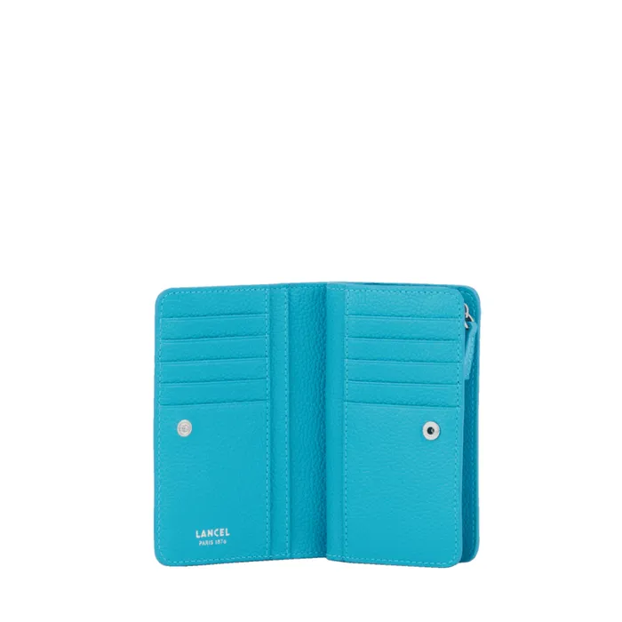 Rectangular Zip Compact Wallet Ocean Blue Women Lancel Wallet