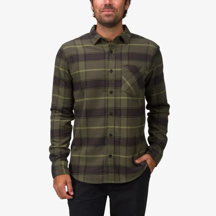Reef Outerwear Men Anders Long Sleeve Woven Shirt Thyme