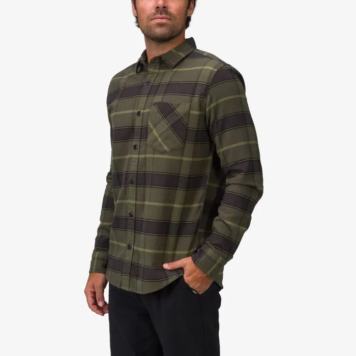 Reef Outerwear Men Anders Long Sleeve Woven Shirt Thyme