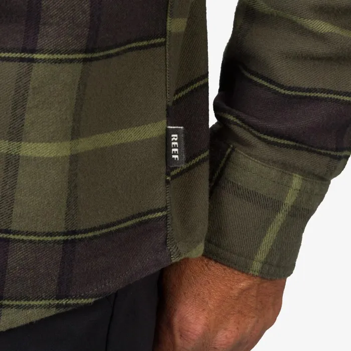 Reef Outerwear Men Anders Long Sleeve Woven Shirt Thyme