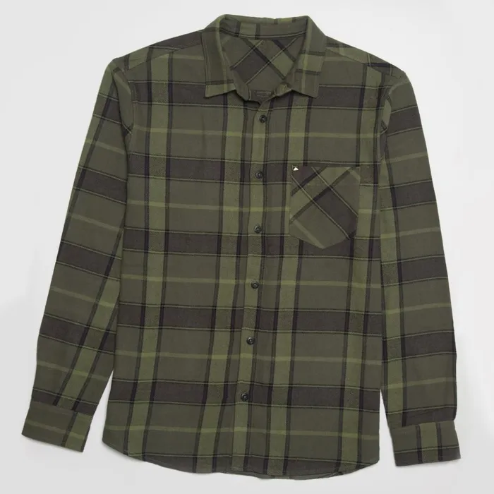 Reef Outerwear Men Anders Long Sleeve Woven Shirt Thyme