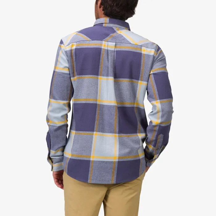 Reef Outerwear Men Morris Long Sleeve Woven Shirt Blue Fog