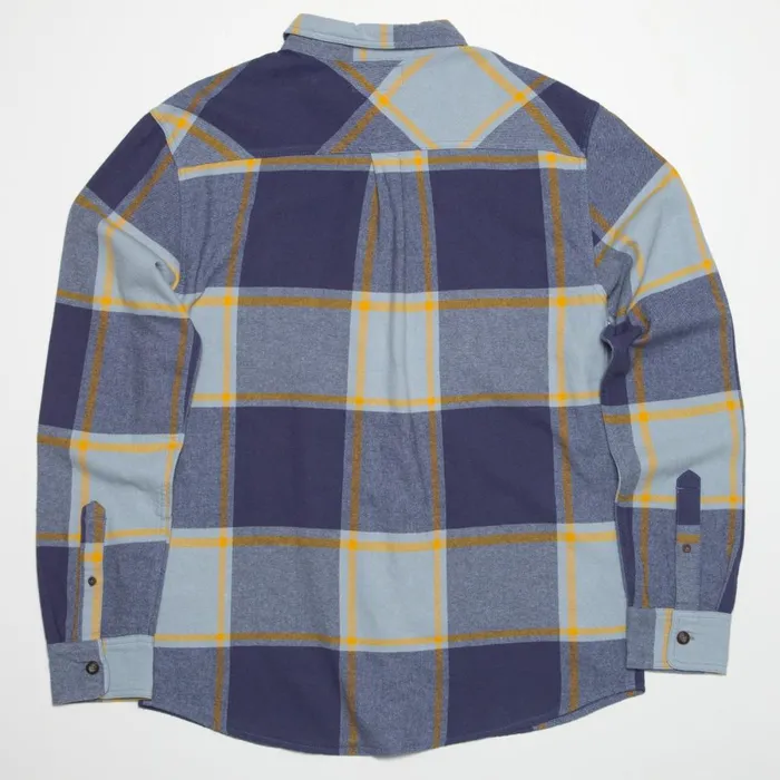 Reef Outerwear Men Morris Long Sleeve Woven Shirt Blue Fog