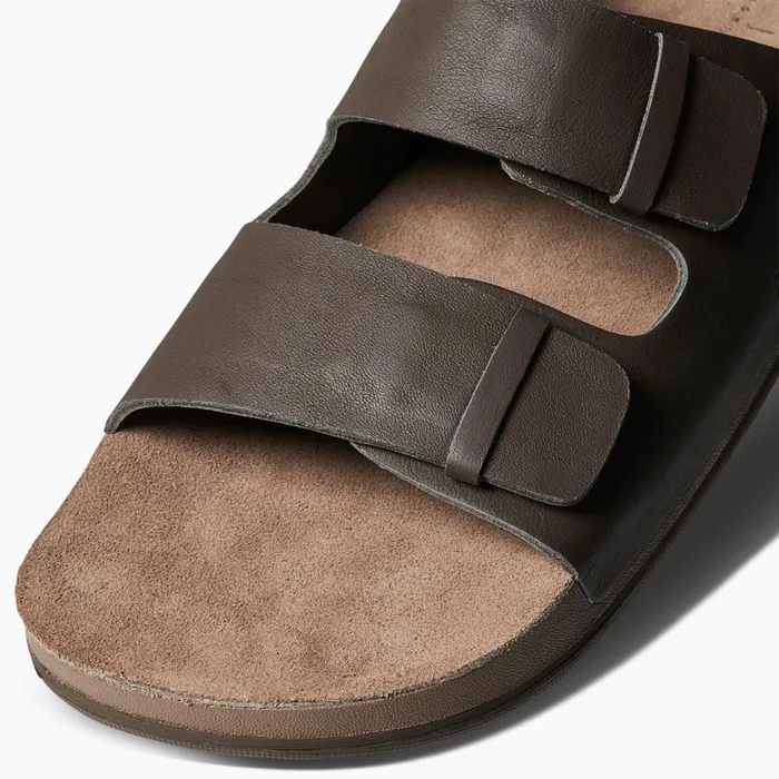 Reef Sandals Men Ojai Two Bar Brown Leather