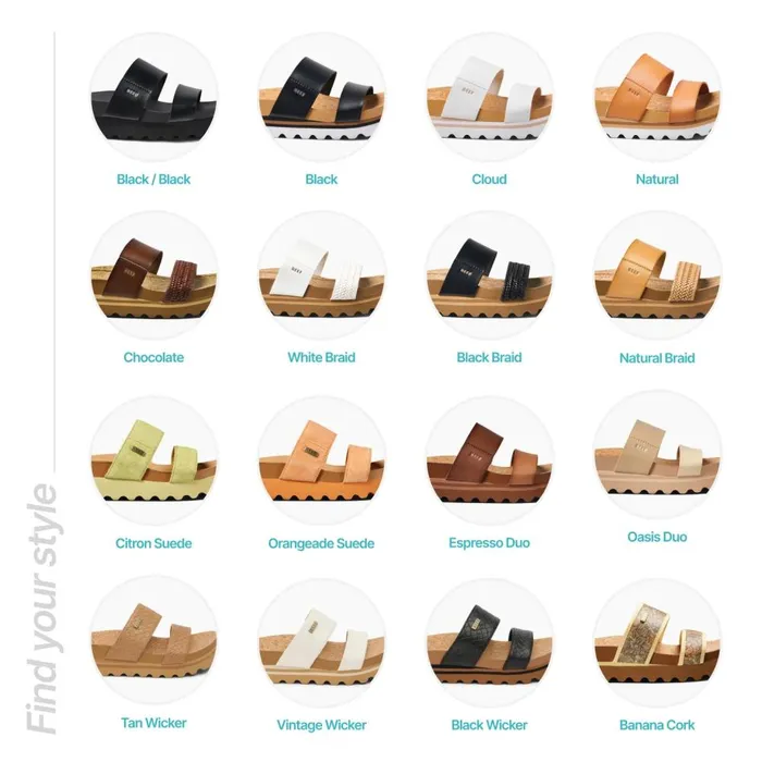 Reef Slides Women Cushion Vista Hi Natural Braid