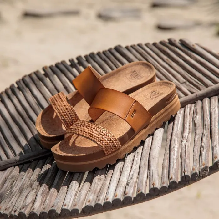 Reef Slides Women Cushion Vista Hi Natural Braid