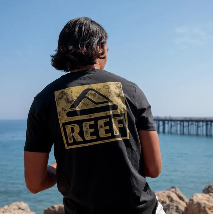 Reef TShirts and Shirts Men Wellie Short Sleeve Graphic Tee Caviar Reef TShirts and Shirts Men Wellie Short Sleeve Graphic Tee Caviar