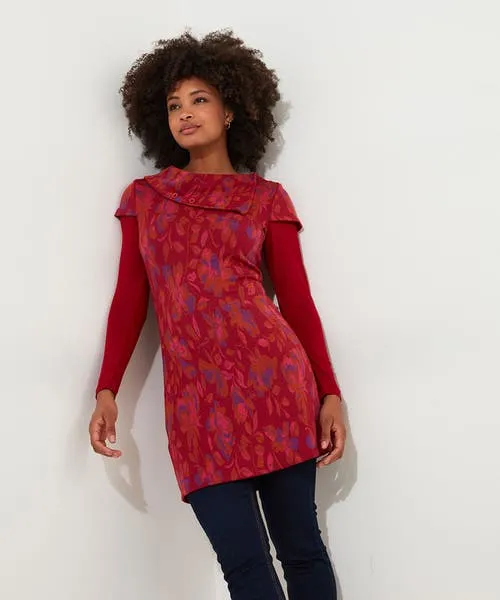 Rich Florals Jacquard Tunic Raspberry Tops Tunics and Blouses Joebrowns Apparel