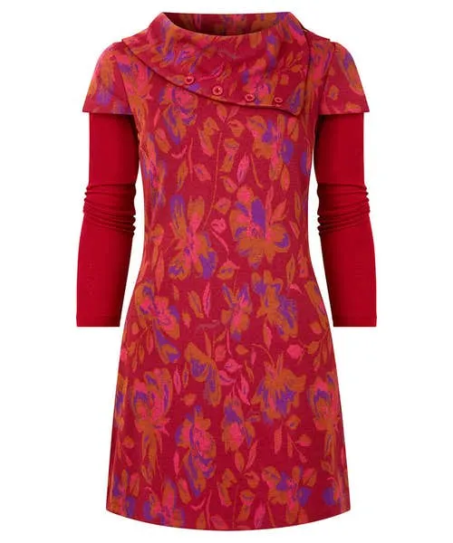 Rich Florals Jacquard Tunic Raspberry Tops Tunics and Blouses Joebrowns Apparel