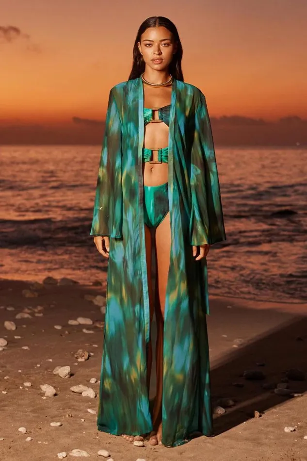 Runaway The Label All Outerwear Shop CAMILLE ROBE 8211 CABANA GREEN
