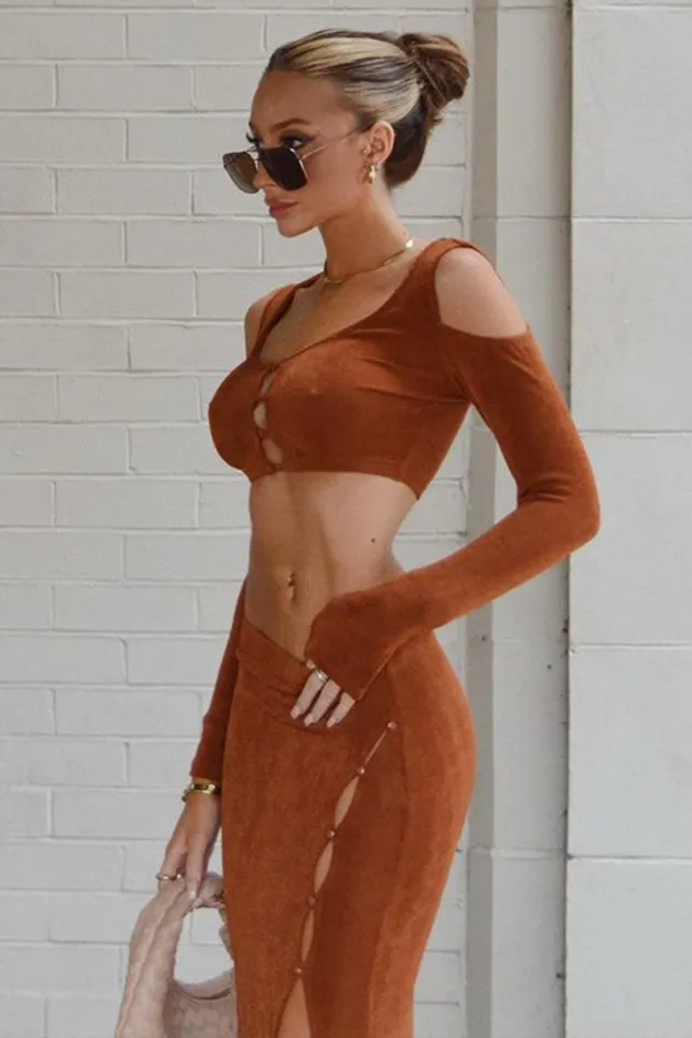 Runaway The Label Crops Shop Moss Top 8211 Copper