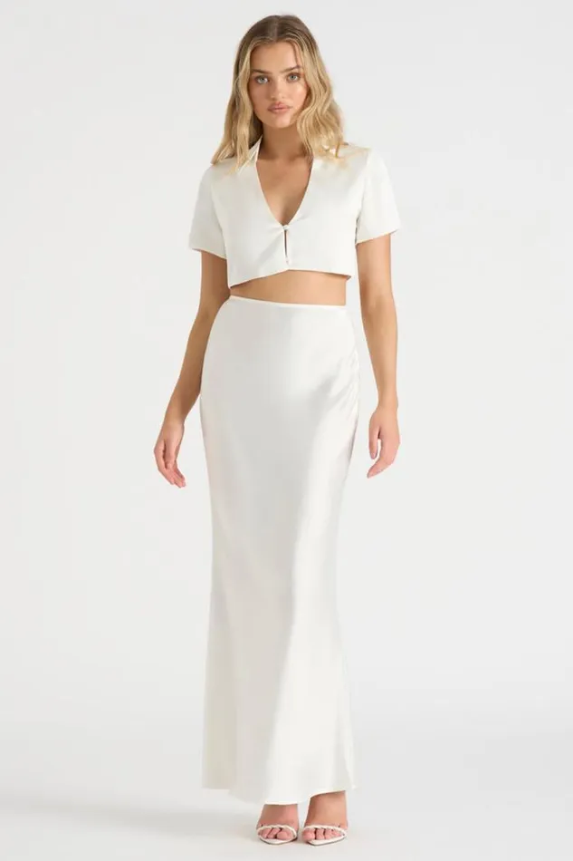 Runaway The Label Crops Shop THE SATIN SHIRT 8211 WHITE