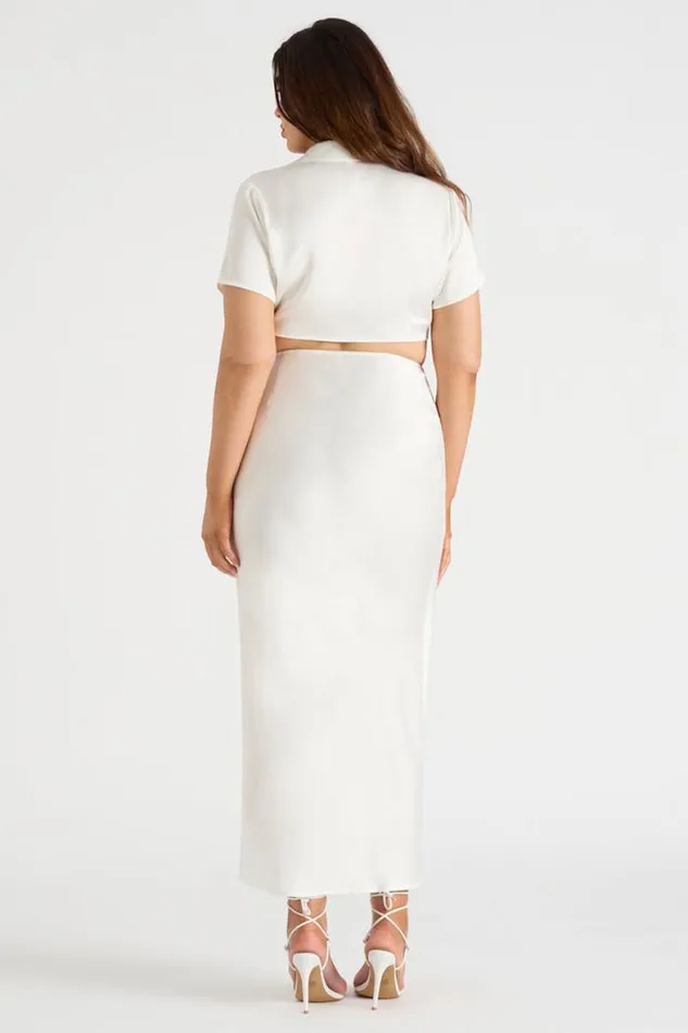 Runaway The Label Crops Shop THE SATIN SHIRT 8211 WHITE