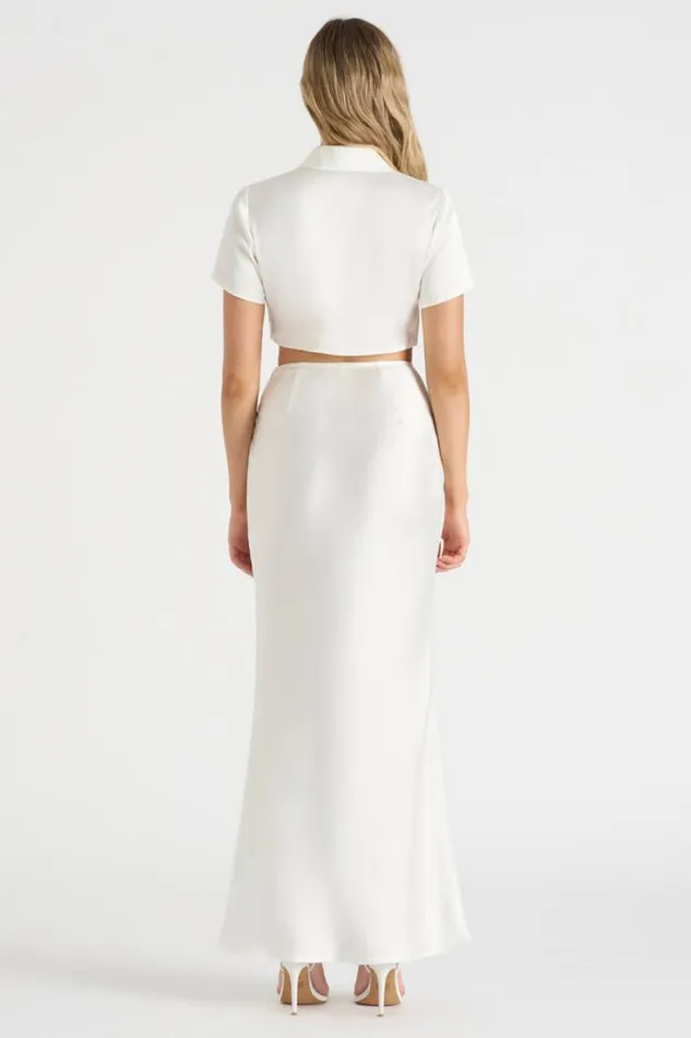 Runaway The Label Crops Shop THE SATIN SHIRT 8211 WHITE
