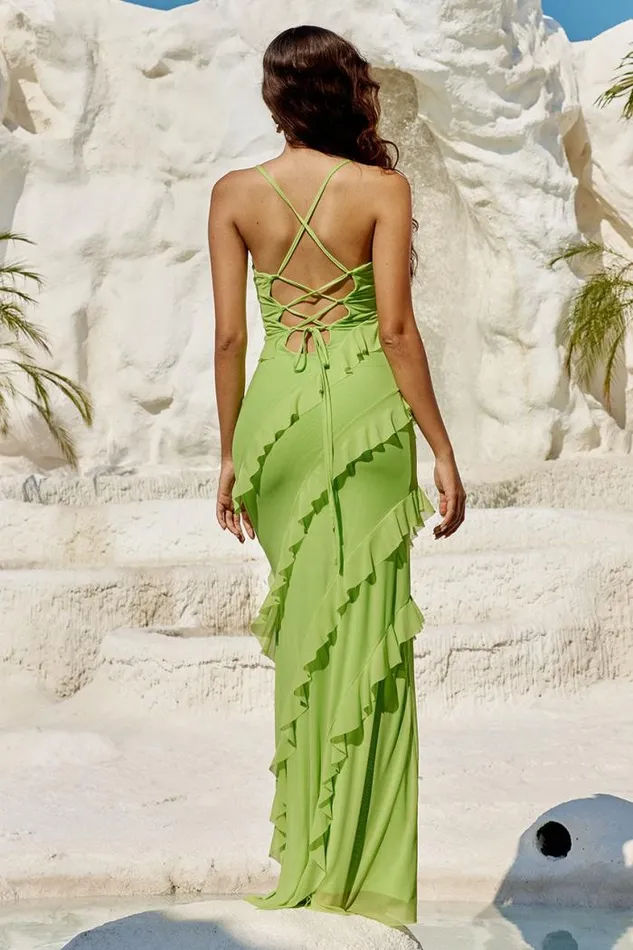 Runaway The Label Maxi Shop BELOVED MAXI DRESS 8211 LIME